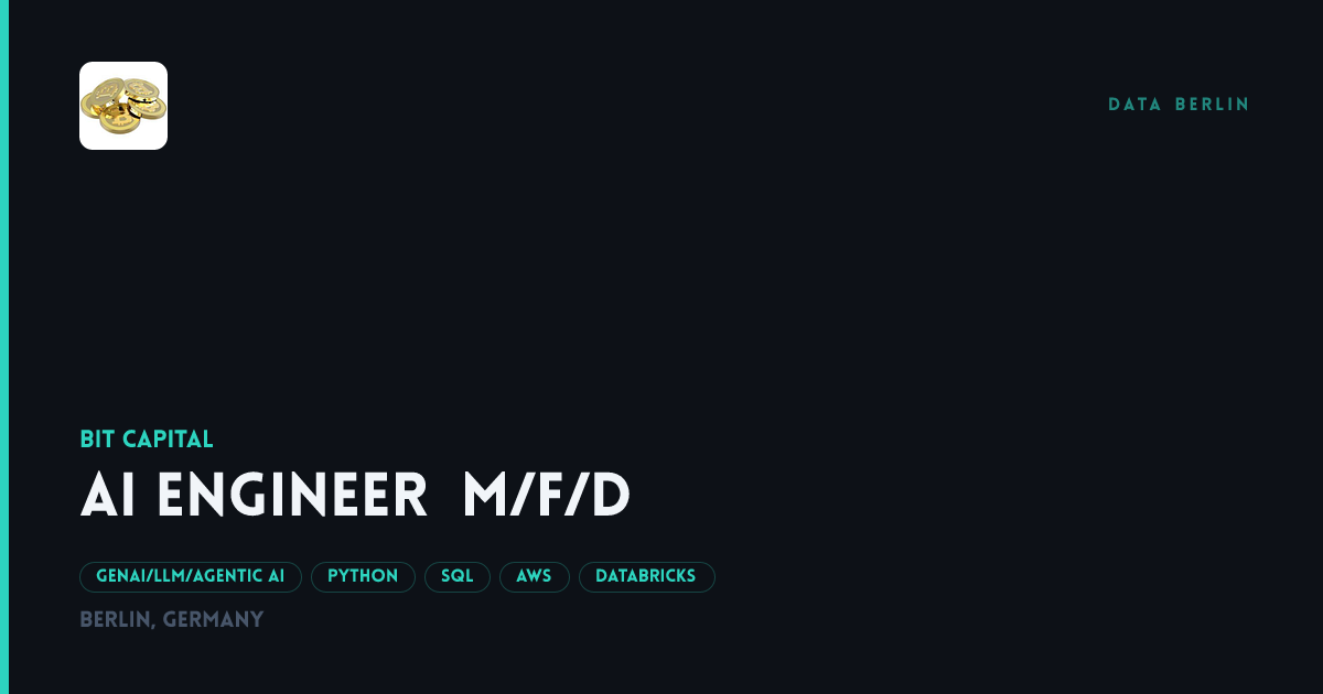 AI Engineer (m/f/d) at Bit Capital | Data Berlin